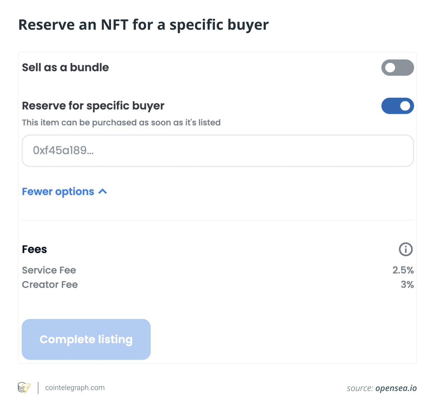 Reserve an NFT for a specific buyer