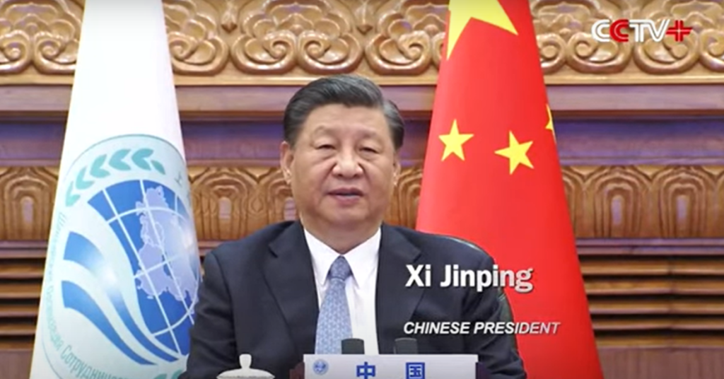Chinese president Xi Jinping during the Shanghai Cooperation Summit (CCTV)